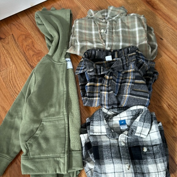 4T Hoodie & 3 Plaid Shirts - lightly used - Picture 1 of 1